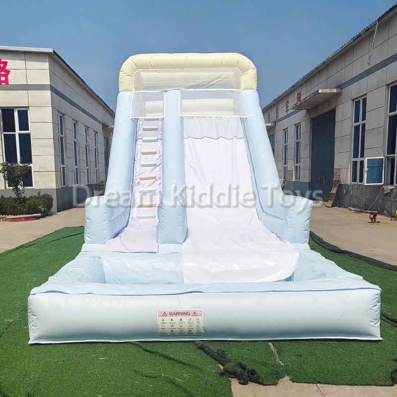 Water Slide Inflatable - Komercyjna dmuchana zjeżdżalnia wodna z basenem,
