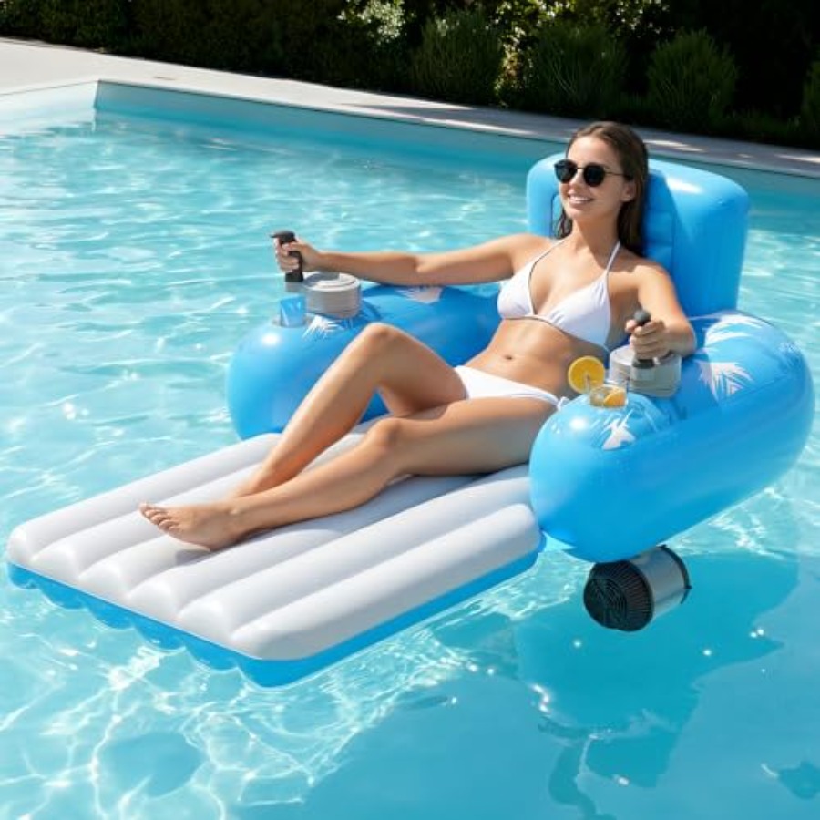 Pool Lounger Inflatable - Nadmuchiwane, napędzane silnikiem materace do pływania