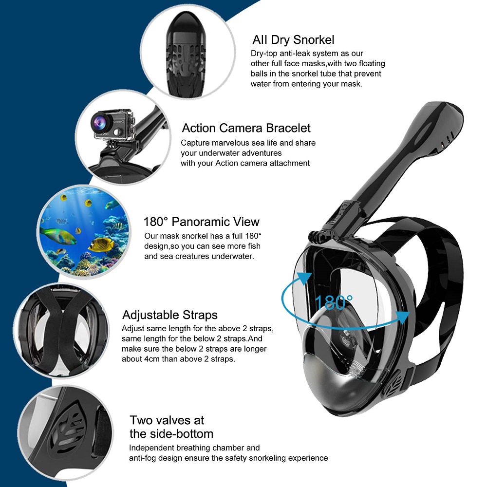 Maska do nurkowania z rurką na – Snorkel Mask Full Face recenzja i cena