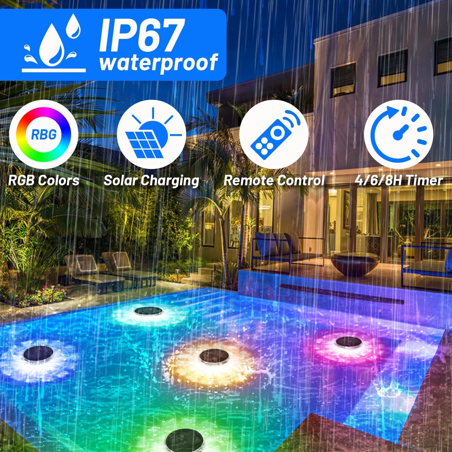 Lampy basenowe, solarnie ładow – Pool Light Solar Rechargeable recenzja i cena
